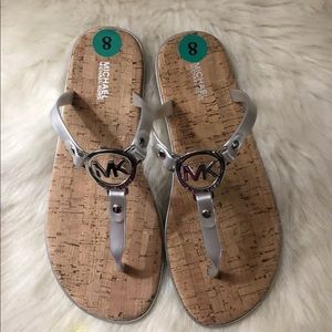 MICHAEL KORS SiLVER-TONE JELLY SANDAL